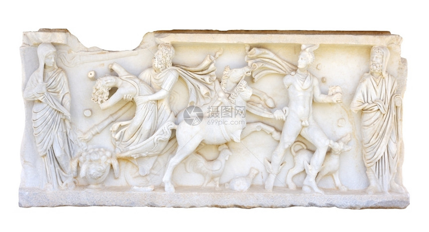 罗马的位于古石棺边的巴斯救济站大理石白色的图片