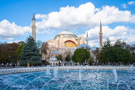 城市苏菲亚火鸡土耳其伊斯坦布尔圣索非亚大教堂地标高清图片