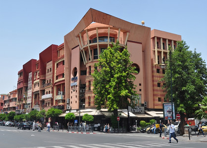 旅行摩洛哥Marrakech城市Morocco街道建筑社论店铺图片