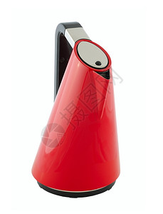 颜色家庭厨房电器一个红色的电水壶白底隔离在色背景上图片