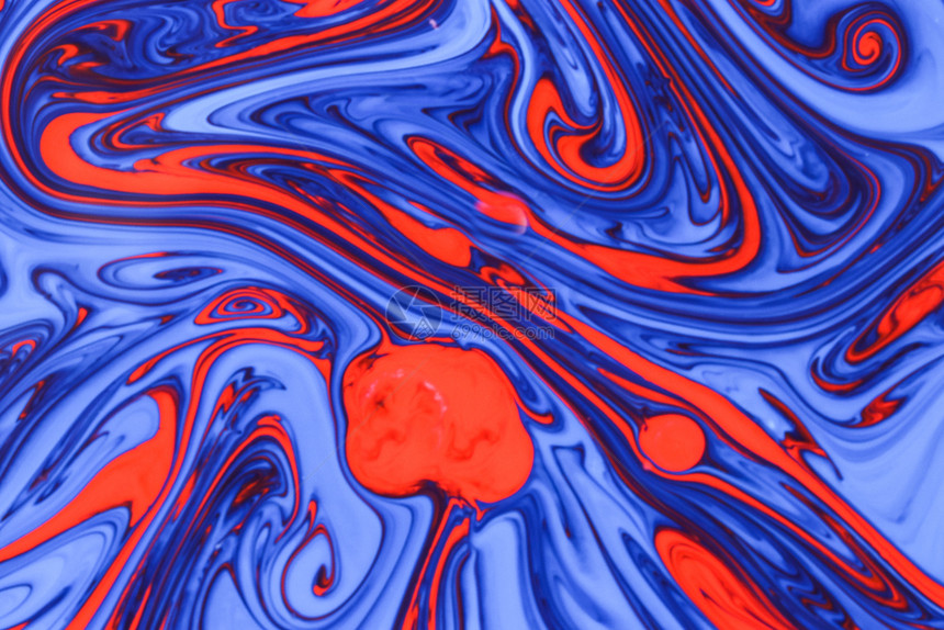 质地抽象的手工制作蓝色和红大理石底图片