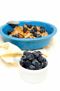 水果蓝莓和谷物碗背景图片