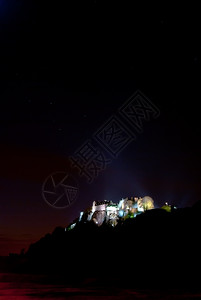 地标欧洲照明深夜亮了斯特林城堡著名的中世纪史蒂林城堡图片