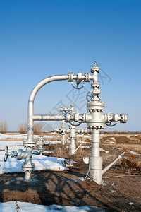 油田力量气工业泉源中的井头气体图片
