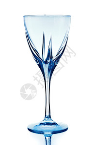 高脚杯照片白色的背景上孤立的空白蓝色玻璃图片