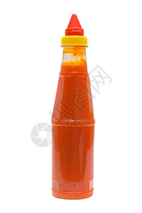 白色背景上的辣椒酱汁食物调味品目的图片