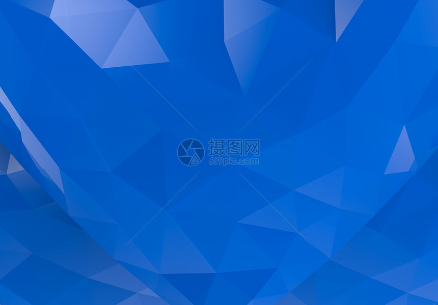 三角形3d使现代蓝色三角低多边形壁背景现代的玻璃图片