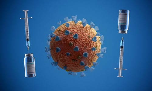 疾病新冠药物注射针筒疫苗接种概念图片