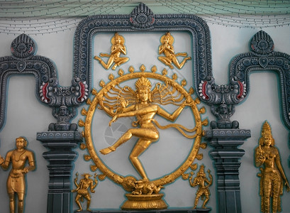 宗教的神上帝新加坡Chetttiar印度教寺庙背景图片