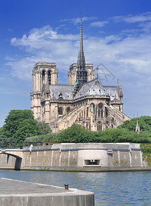 景观建筑学城市法国塞纳河上巴黎圣母院大教堂图片
