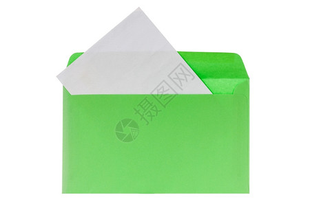 邀请x9带有空白字母的绿色信封白背景上孤立邮件问候图片