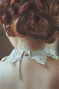 时尚婚礼新娘蕾丝项链背景图片