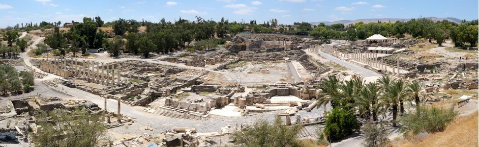 以色列古罗马城市BetShean的废墟旅行澡堂发掘图片