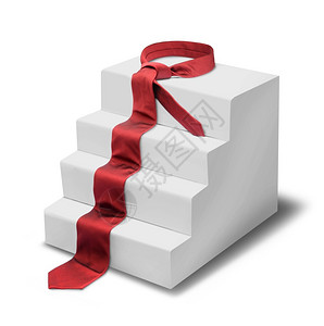 竞赛商业红领带形成功的步骤孤立在白色的成功步骤上生长背景图片
