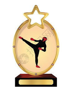 踢打拳击奖杯形象的惠廷厄姆轮廓背景图片