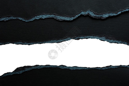 背景和几层黑色纸板的纹理白色背景上有撕破的边缘孤立白色的黑布局设计图片