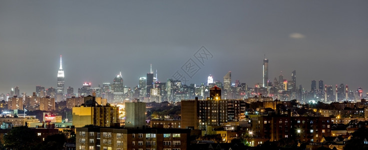 纽约皇后区曼哈顿夜景图片