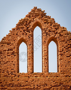 烘烤的旅游地球非洲博茨瓦纳农村用烤土砖建造的旧Palapye教堂废墟图片
