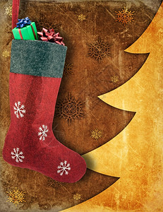 袜冬天圣诞礼物季品和假物红色的图片
