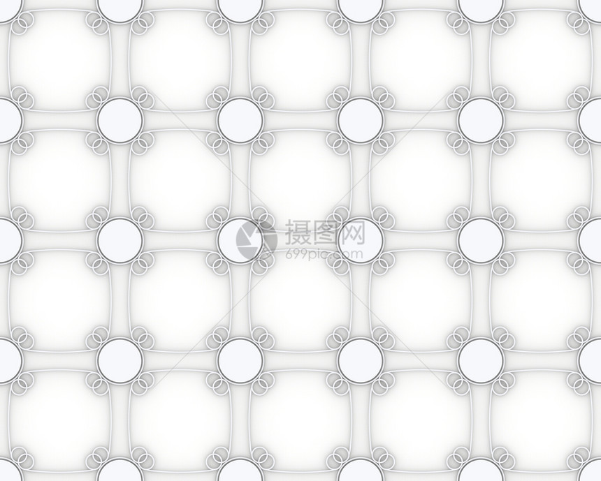 3d使无缝白色反转圆形和线型墙壁背景灰色的质地无缝图片