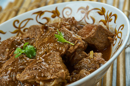 潮汕牛肉锅北京式的羊肉和酱汁文化棕色的设计图片