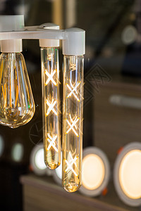 装饰风格的丝状灯泡在视图中玻璃现代的装饰图片
