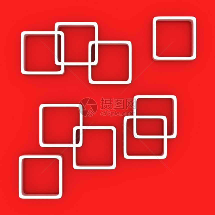 阿尔巴耶夫颜色红背景上的白方形象征图片