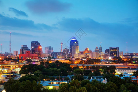 美国人城市圣安东尼奥今晚TX城风景图片
