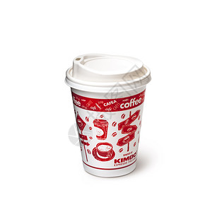 取出空白的咖啡纸杯色背景面上孤立的茶叶咖啡纸杯白色背景上的茶叶白色图片