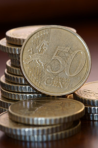 欧元硬币现金美分债务图片