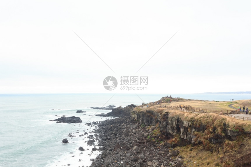 景观南朝鲜济州岛光的步行路段植物学公园图片