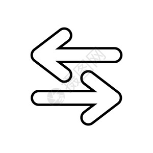 线性箭头两面图标2箭头在白色背景上被孤立矢量说明Eps10双面图标箭头在白色背景上被孤立平坦的方向双倍设计图片