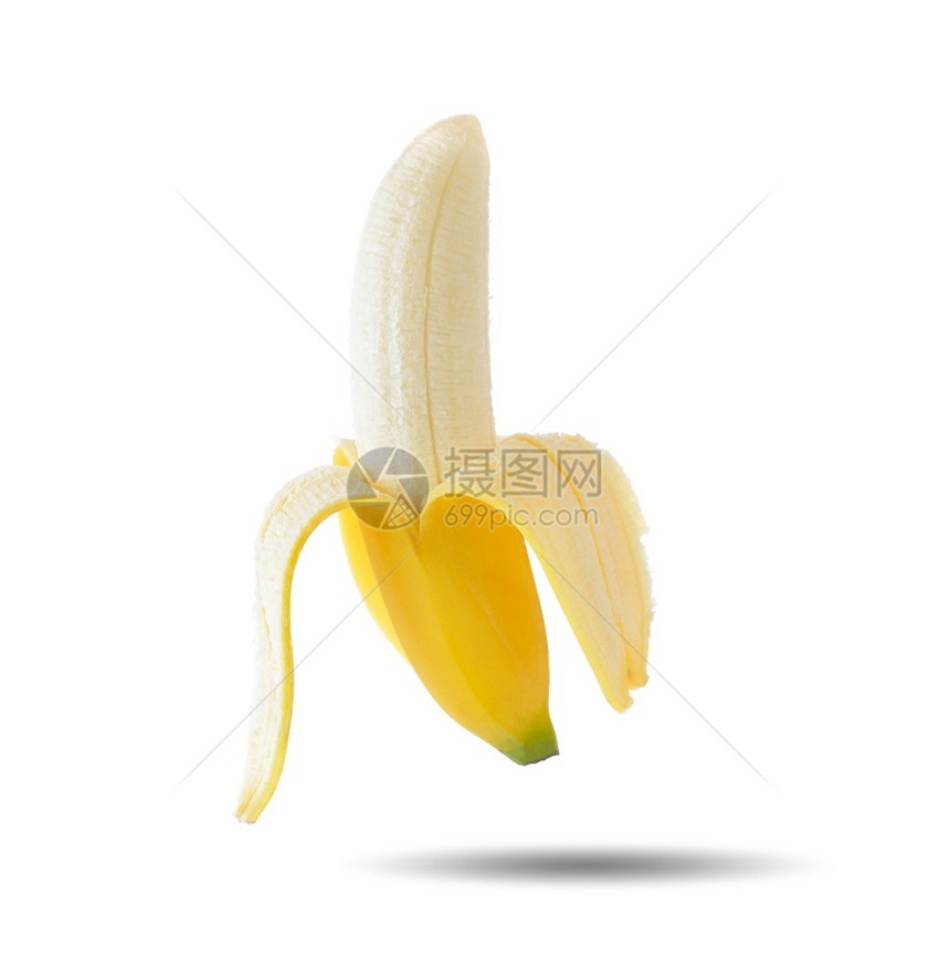 在白色背景上孤立的香蕉成熟新鲜有机的图片