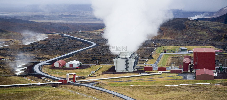 冰岛有5座主要地热发电厂生产大约26个Nationrrsquo的电力这些发厂是冰岛的5座主要地热发电厂车站他们的蒸汽图片
