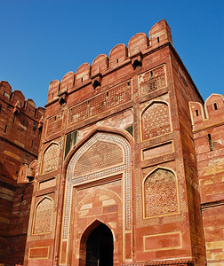 印度阿格拉堡的门纪念碑文化北方图片