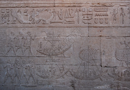 文化寺庙埃及爱德福墙上的埃及象形文字古代救济图片