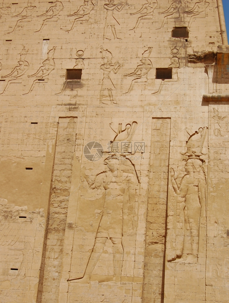 爱德福寺的埃及神灵救济荷鲁斯文化结石图片