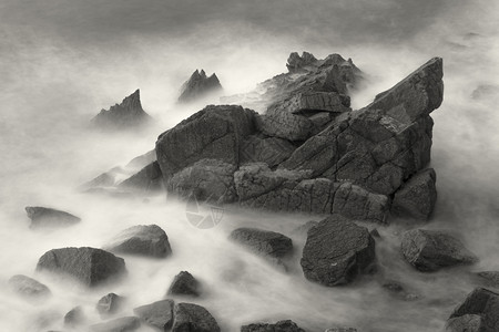 海岸岩石公园西班牙坎塔布里亚莱昂克海图片