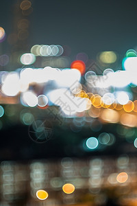 抽象的曼谷泰国晚上Bookeh和城市风景的偏移天际线空图片