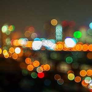丰富多彩的曼谷泰国晚上Bookeh和城市风景的偏移户外夜生活背景图片