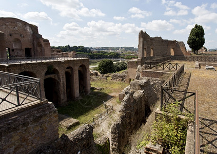 结石柱子建筑学意大利罗马PalatineHill的皇帝宫殿废墟图片