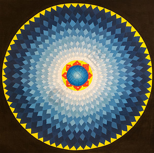 颜色艺术精神用于佛教印度和及义实践的曼达拉一种神圣的示意图图片