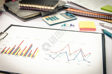 管理成功商业金融会计统和分析研究概念商业金融统计数据图片