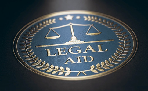超过以蓝色和黑背景法律概念3D图解D例的金字条写成法律援助插图专家背景