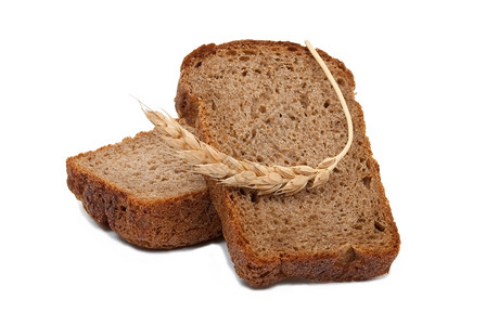 棕色的秸秆切碎面包和耳朵束图片