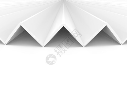 渲染3d将白色ZigZag纸张粉丝复制在空间背景上东方的白色图片