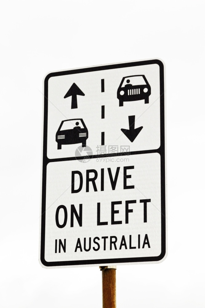 约瑟夫规定美国人白色和黑标志表示澳大利亚的交通条例中左上驾车这是美国旅行者和游客的重要区别之一AustraliaBrideonL图片
