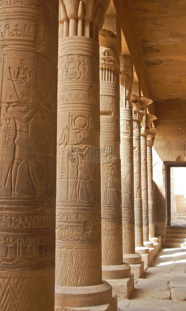 宗教阿斯旺埃及象形类文字柱状救济宗教的图片