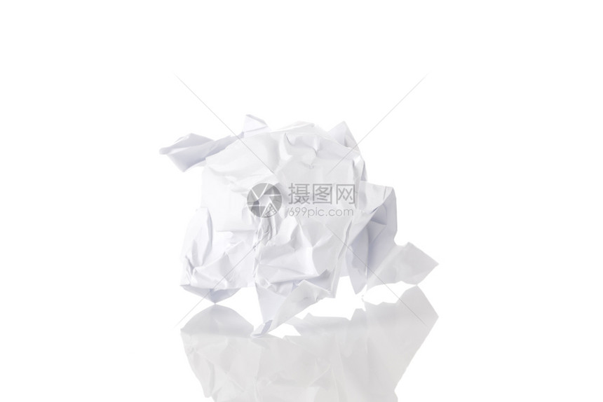 崩溃商业白背景的废纸碎球垃圾倒闭目的图片