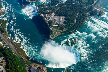 尼加拉大瀑布加拿大安大略省尼亚加拉大瀑布航拍背景